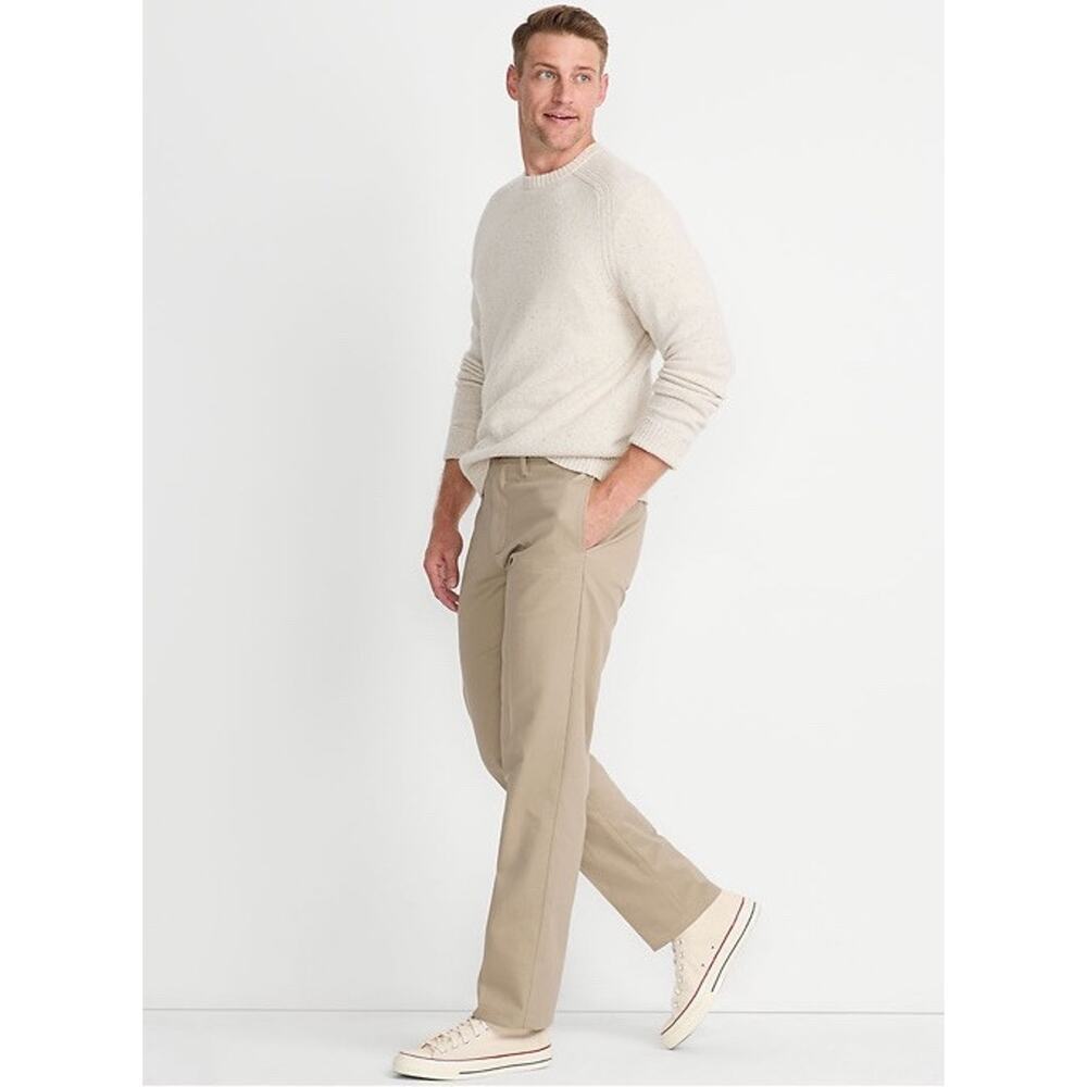Lands End Men's Beige Traditional Fit Cotton Khaki Chino‎ Pants Size 42x32